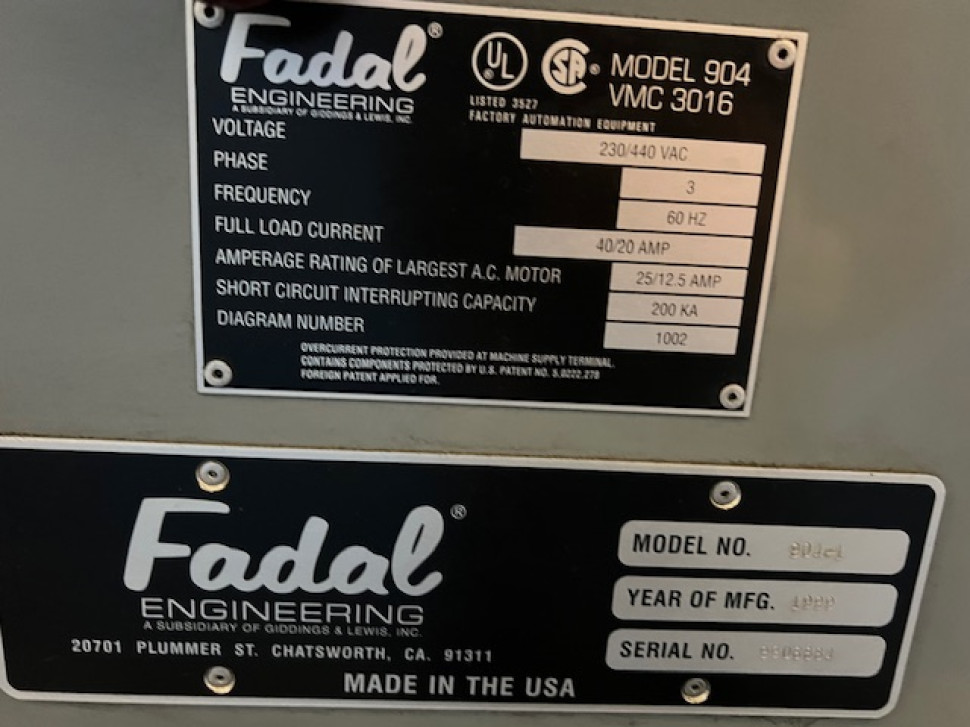CNC Machining center Fadal VMC 3016 - Machine image